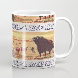 Rural America cattles herd vintage US post stamp Coffee Mug