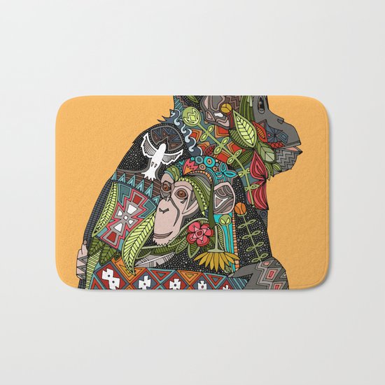 chimpanzee love Bath Mat