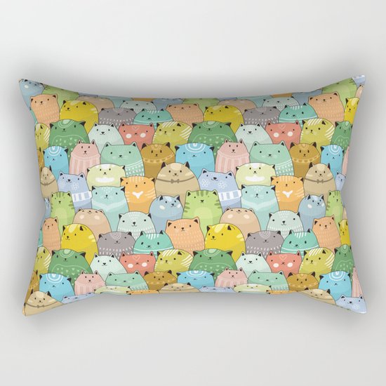 Catz Pattern Rectangular Pillow