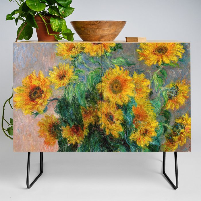 Claude Monet - Bouquet of Sunflowers Credenza