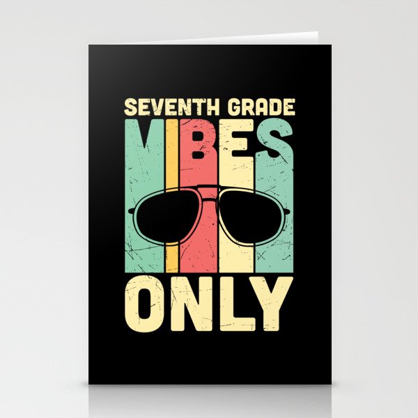 Seventh Grade Vibes Only Retro Sunglasses Stationery Cards