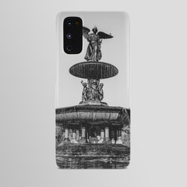 New York City Bethesda Fountain in Central Park black and white Android Case