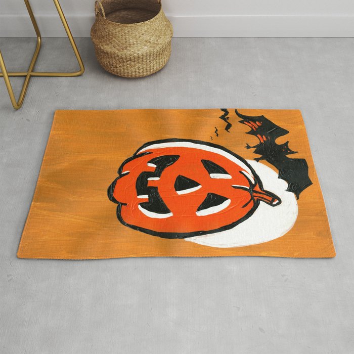Vintage Jack O Lantern And Bats Rug By Blackbatstudio Society6 Vintage Jack O Lantern And Bats Rug