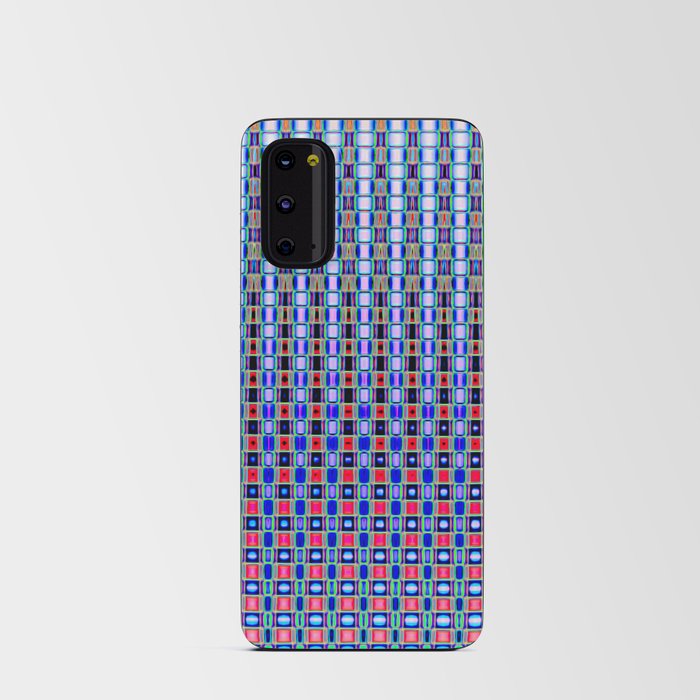 Tranquil Tones: Blue and Pink Ombre Grid Android Card Case