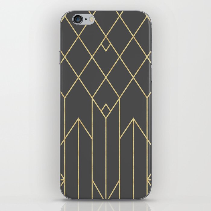 Art Deco Gold Geometric - Modern Pattern iPhone Skin