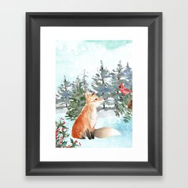 Woodland Fox Framed Art Print