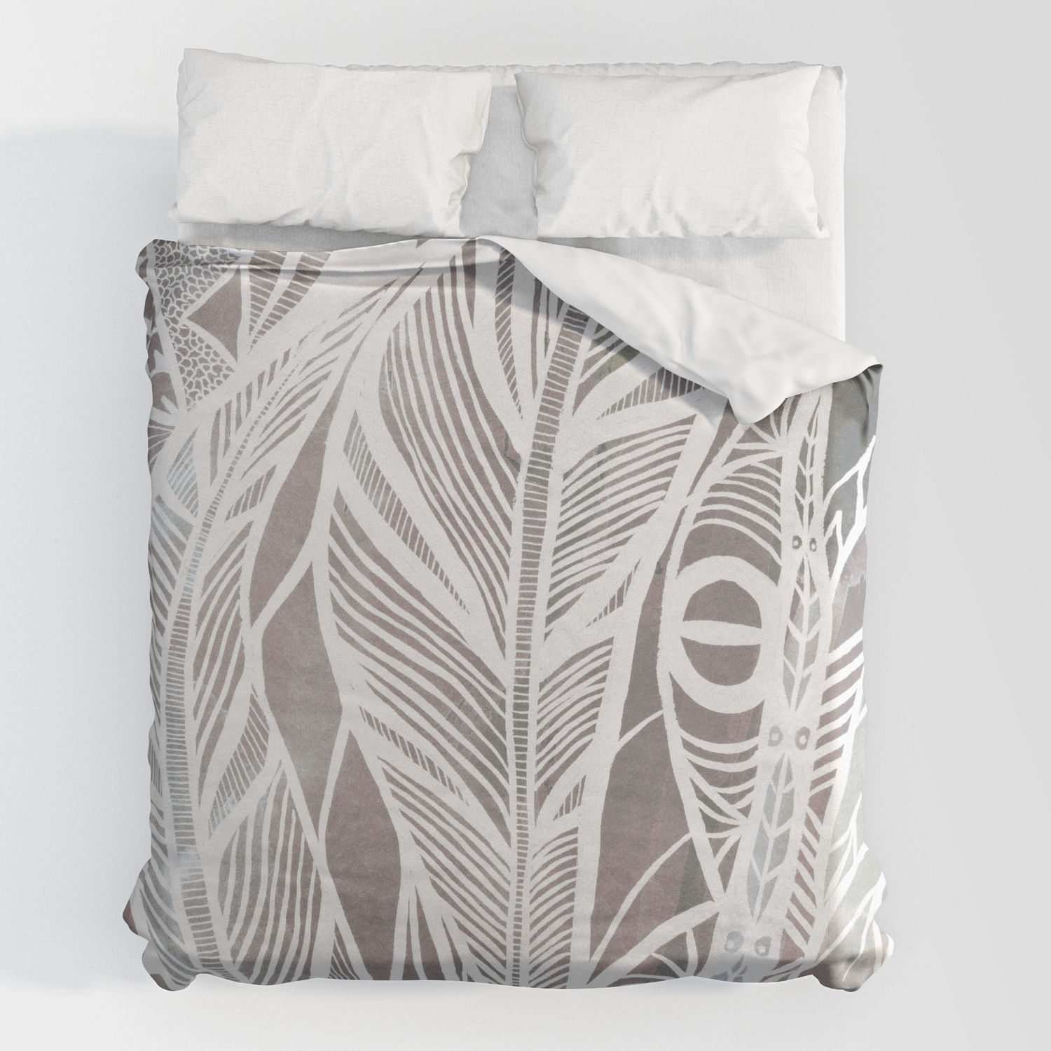 Earthy Feathers Duvet Cover By Callmeashmael Society6