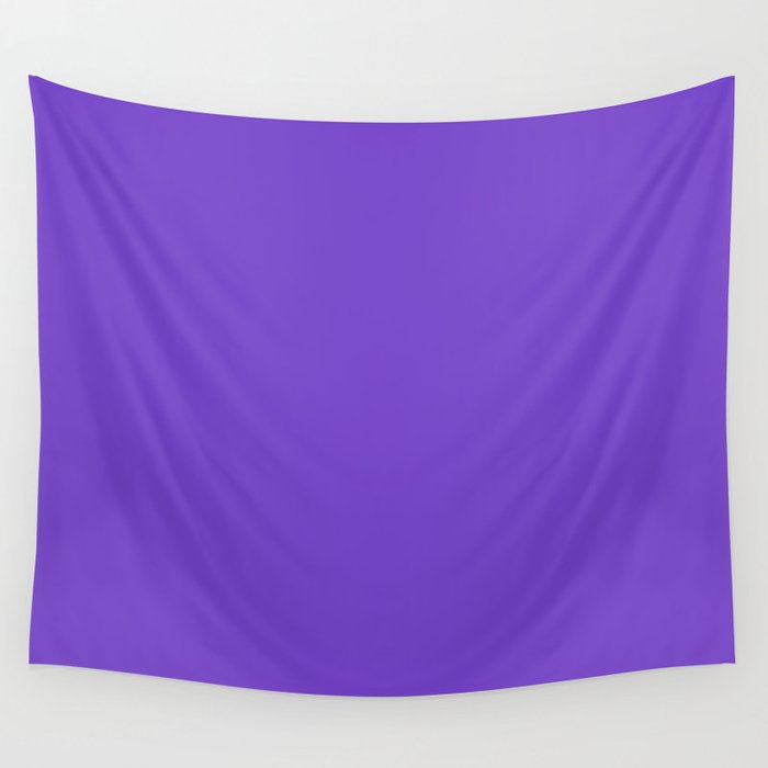From The Crayon Box Purple Heart - Bright Purple Solid Color / Accent Shade / Hue / All One Colour Wall Tapestry