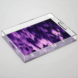 Modern Abstract Purple Lavender Coral Ombre Brushstrokes Ikat Acrylic Tray