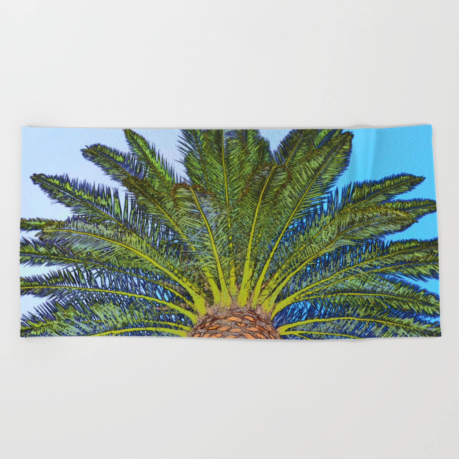 Palm Tree Fronds Beach Towel By Alaskanmommabear Society6