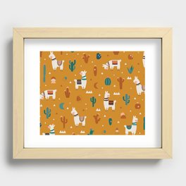 Boho llama Recessed Framed Print