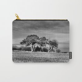 3 Trees Carry-All Pouch | Field, Trees, Photo, Landscape, Black and White, Nature, Paull 