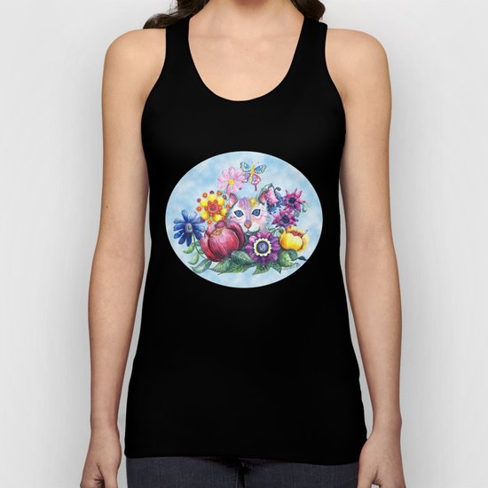 Camouflaged in a Summer Garden Unisex Tank Top