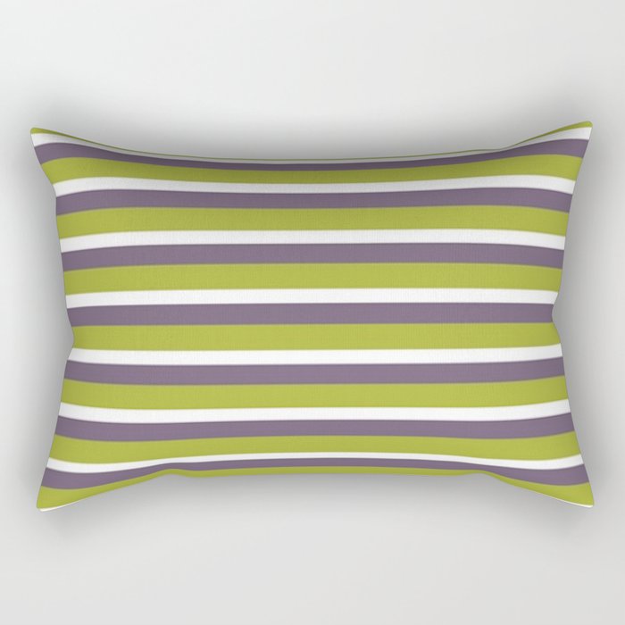 Purple & Green Stripes Rectangular Pillow