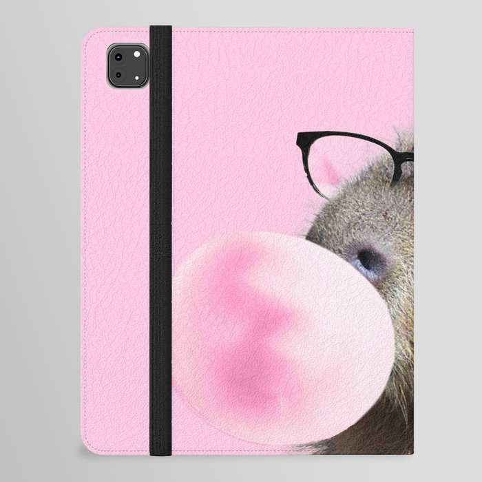 Capybara Chewing Pink Bubblegum iPad Folio Case