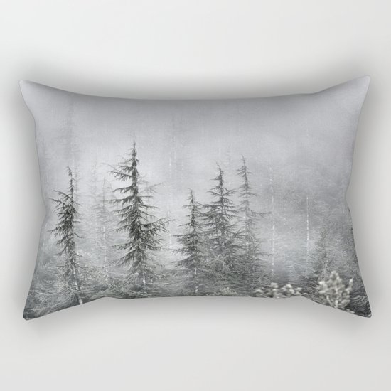 "Into The Foggy Woods" Wander. Yesterday at the mountains Rectangular Pillow