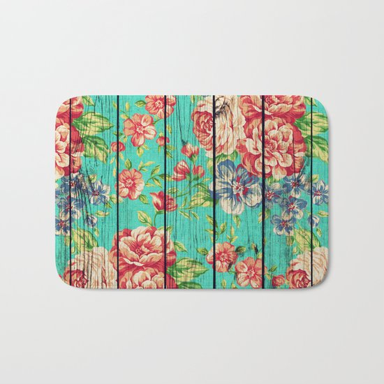Flowers on Wood 06 Bath Mat
