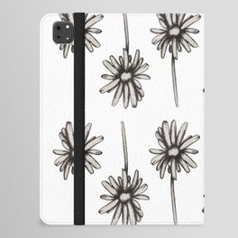Speckled Daisy Black and White Print iPad Folio Case