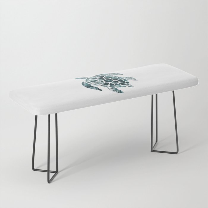 Sea Turtle - Turquoise Ocean Waves Bench