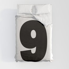 9 (Black & White Number) Duvet Cover