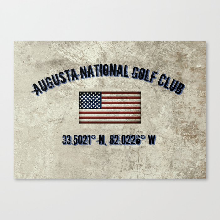 Augusta National Golf Club, Coordinates Canvas Print