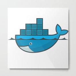 Docker Metal Print | Blue, Logo, Admin, Programmer, Whale, Popular, Web Development, Git, Docker, Developer 