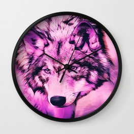 Wolf Spirit in Pink Wall Clock