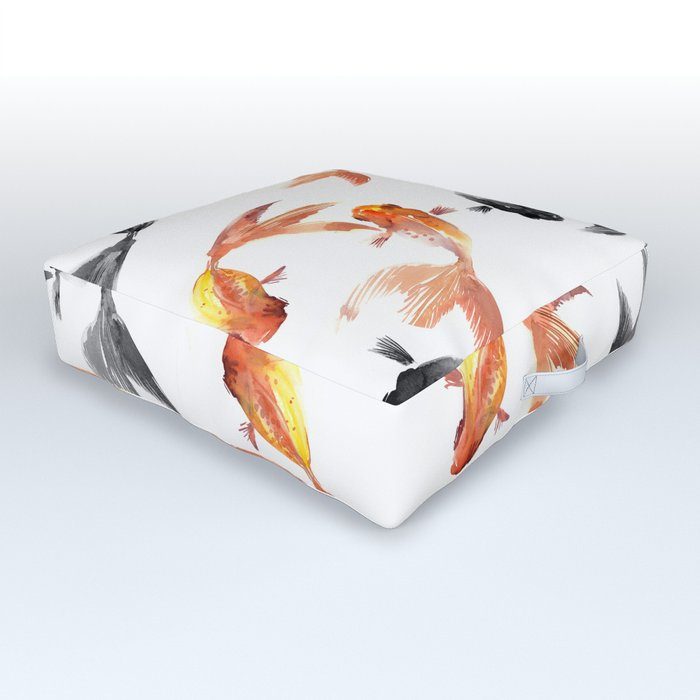 Goldfish Feng Shui, Koi Fish Outdoor Floor Cushion