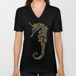 Unicorn Seahorse V Neck T Shirt