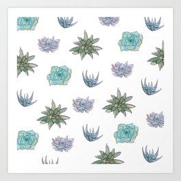 Succulent Pattern Art Print