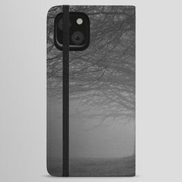 Row of trees in fog iPhone Wallet Case