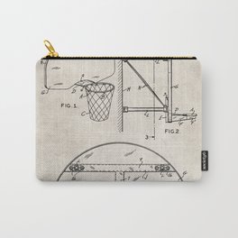 Basketball Net Patent - Basketball Fan Coach Player Art - Antique Carry-All Pouch