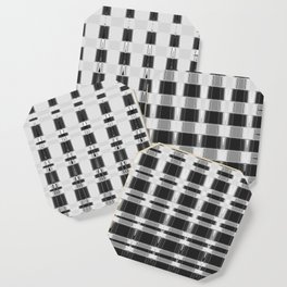 Black And White Grid Blend Pattern Coaster
