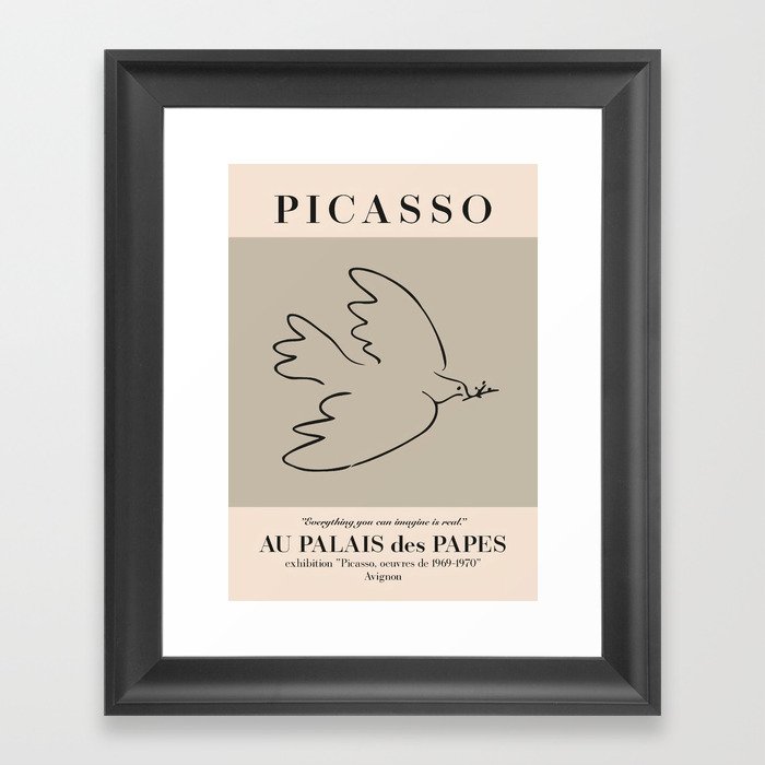 Picasso Peace Bird Poster Framed Art Print