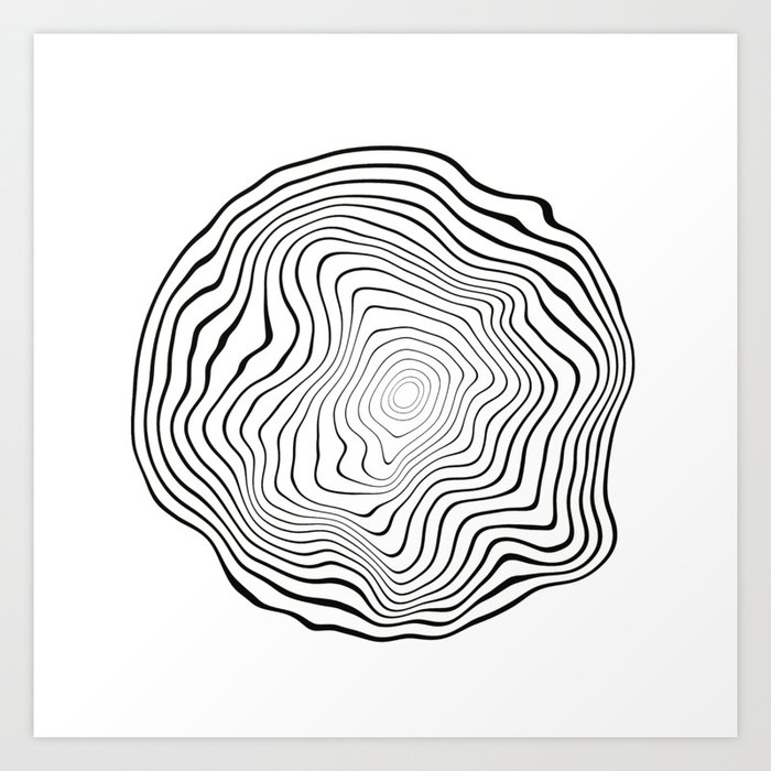 Monochrome marbling pattern Art Print