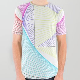 LINES MAKING CURVES IN COLOR. All Over Graphic Tee