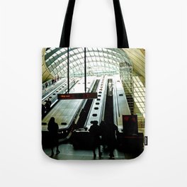 Canary Wharf Tube Station - London Travel Photography Tote Bag