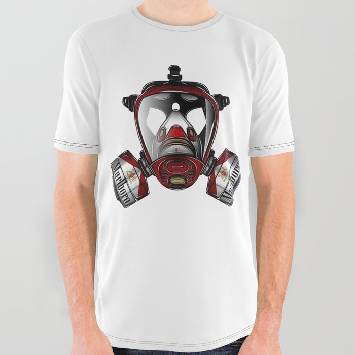 Cigarette Mask All Over Graphic Tee