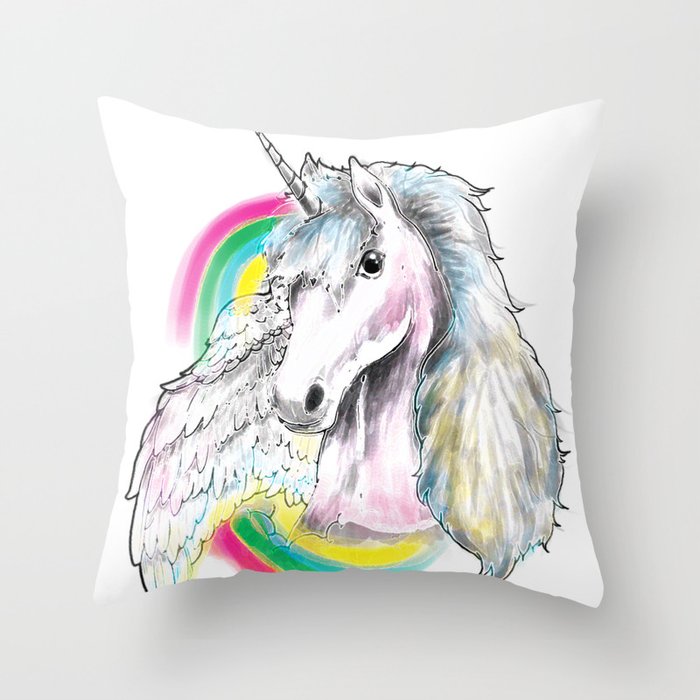 unicorn throw and pillow