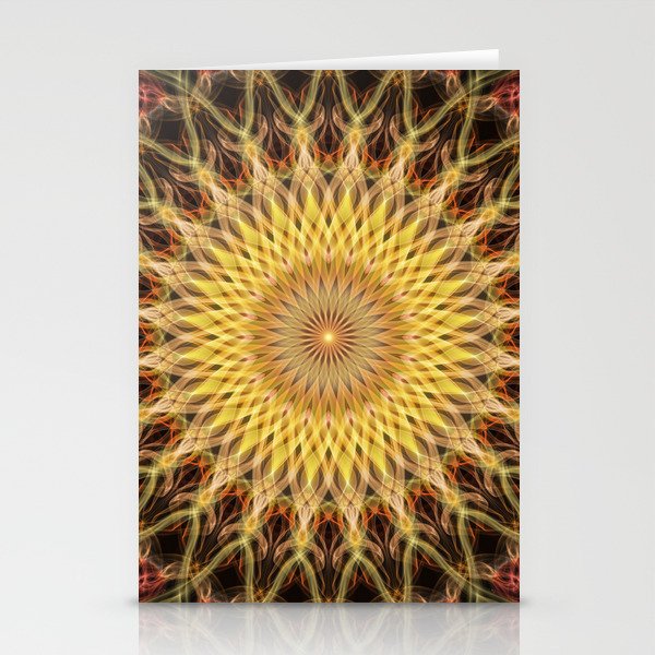 Golden and yellow mandala Stationery Cards