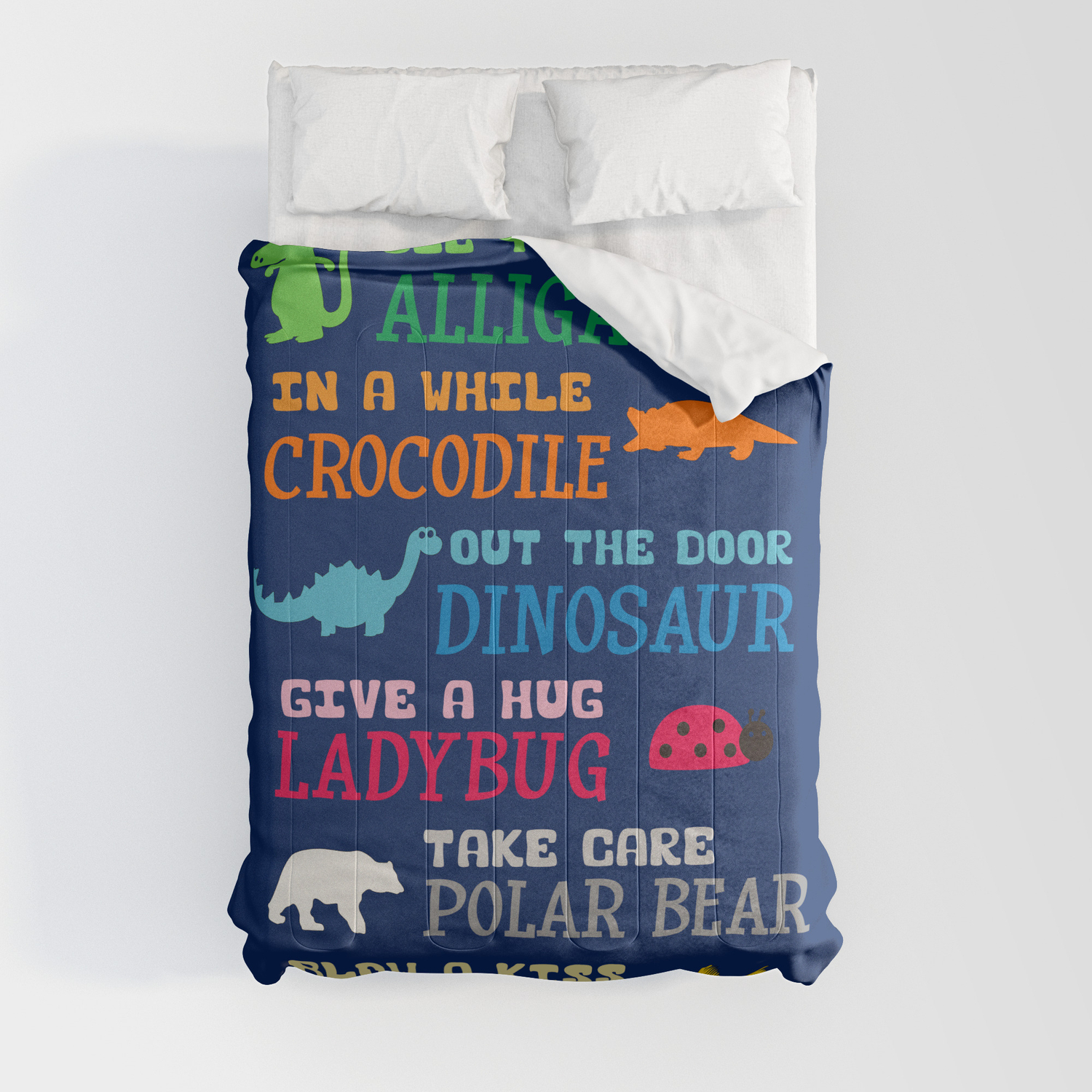 See You Later Alligator In A While Crocodile Comforters By Socoart Society6