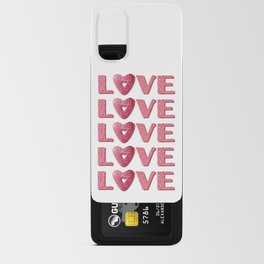 Cute pink heart shaped donut and word Love Android Card Case