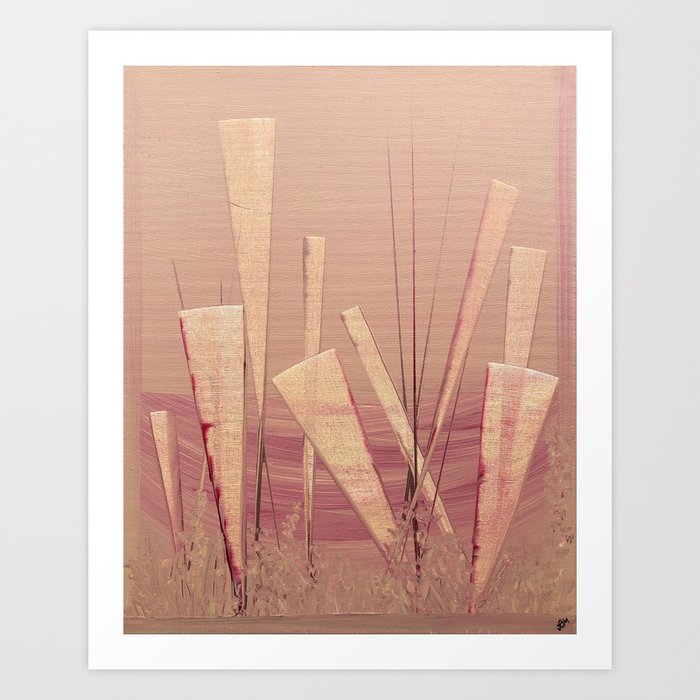 Peachy ~ 'Reeds of Change' Collection by Clare Boggs Art Print