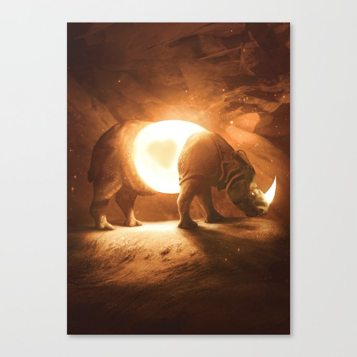 Glowing Rhinosaurus Canvas Print