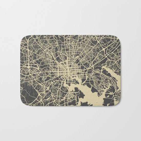 Baltimore map Bath Mat