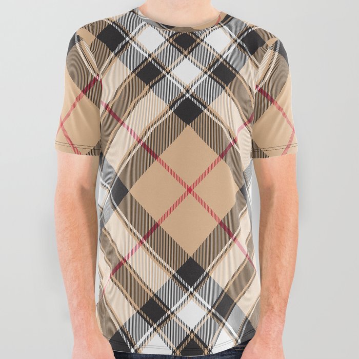 Tartan Pattern  All Over Graphic Tee