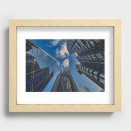 Look Up! - Tall Building Structures in London Recessed Framed Print