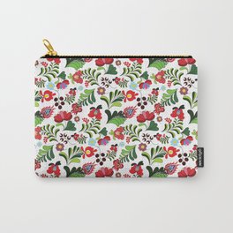 Hungarian Folk Botanical Pattern Carry-All Pouch