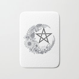 Flowermoon with Pentagram Bath Mat | Magick, Esoteric, Magician, Pagan, Paganism, Wicca, Witchy, Magic, Spiritual, Spirituality 