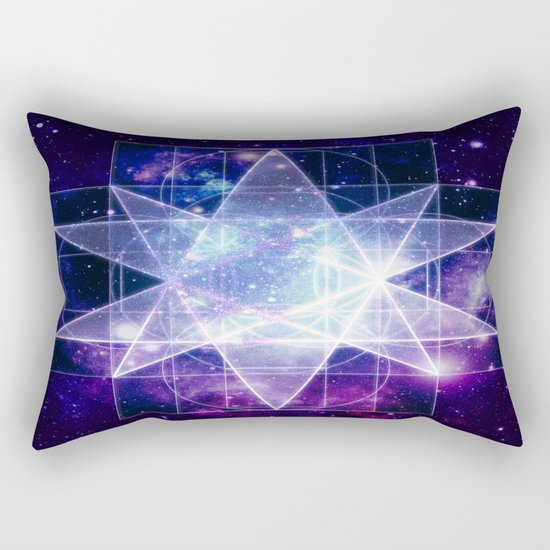 Purple Galaxy Sacred Geometry : Stellated Icoshadron Rectangular Pillow